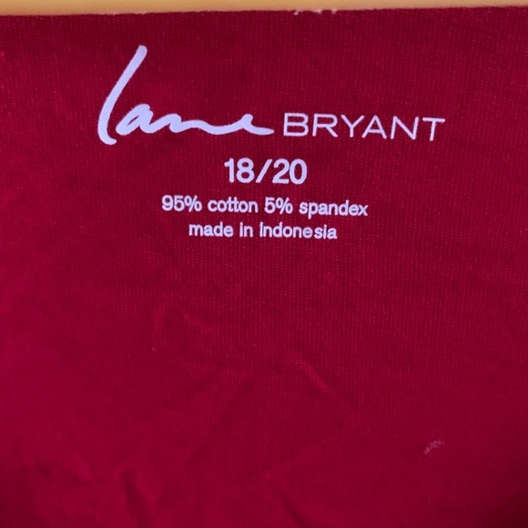 NWT Lane Bryant Bold Red Long Sleeve Tee - Picture 3 of 5